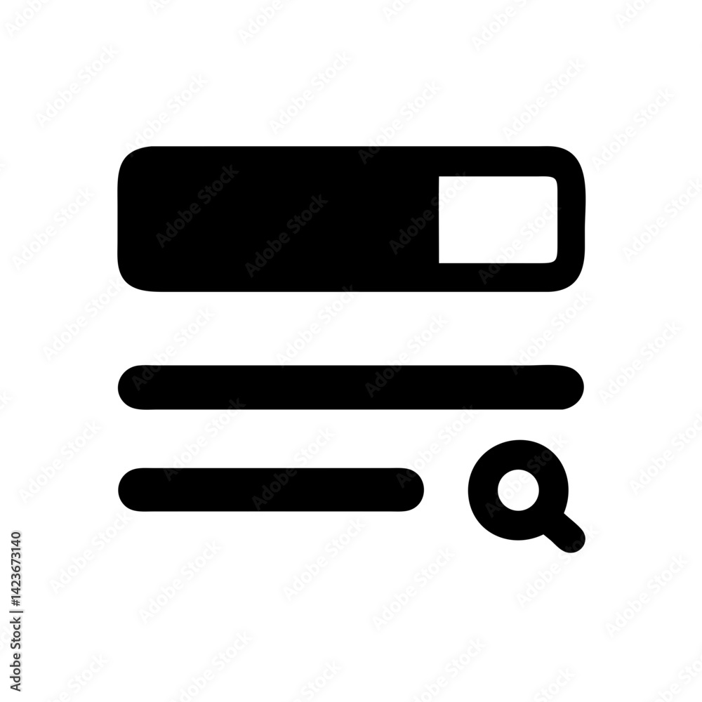 Poster search bar icon vector graphic design for website search ui element and search box interface design