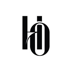 HO monogram logo design letter text name symbol monochrome logotype alphabet character simple logo