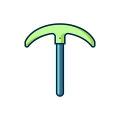 Filled outline Pickaxe icon isolated on white background. Flat filled outline style with shadow. Vector