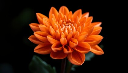 Vibrant orange dahlia, close-up