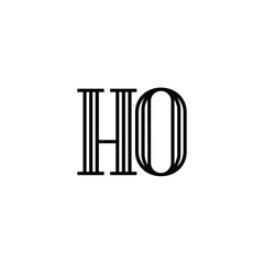 HO monogram logo design letter text name symbol monochrome logotype alphabet character simple logo