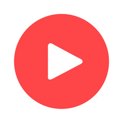 video player icon, Red Play Button Icon