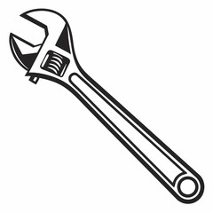 Obraz premium Adjustable Wrench Outline