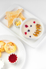 Hearty and delicious breakfast with spices