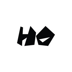 HO monogram logo design letter text name symbol monochrome logotype alphabet character simple logo