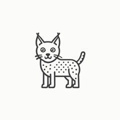 Obraz premium Eurasian lynx or Lynx lynx. Big wild cats. Animals of Europe, Asia and America minimalist head logo, Icon, element. Vector illustration