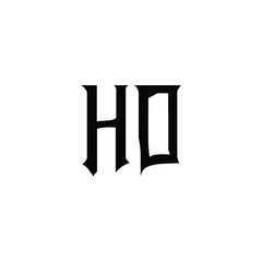 HO monogram logo design letter text name symbol monochrome logotype alphabet character simple logo