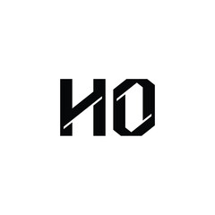 HO monogram logo design letter text name symbol monochrome logotype alphabet character simple logo