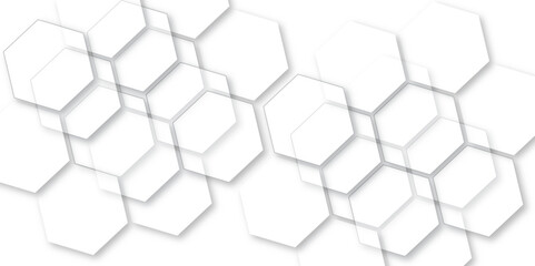 White geometric hexagonal honeycomb shape texture background. This background features hexagonal patterns representing modern business technology, ideal for corporate presentations, 