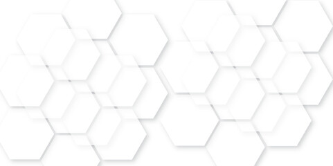 Naklejka premium White geometric hexagonal honeycomb shape texture background. This background features hexagonal patterns representing modern business technology, ideal for corporate presentations, 