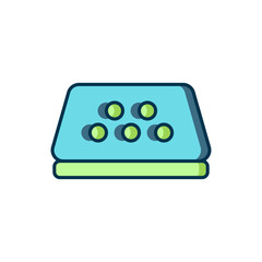 Filled outline Taxi car roof icon isolated on white background. Flat filled outline style with shadow. Vector