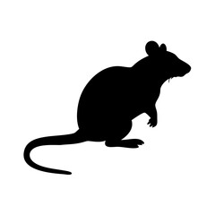 Black rat silhouette vector illustration rodent pest animal clip art ratty design graphic isolated