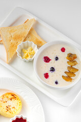 Hearty and delicious breakfast with spices