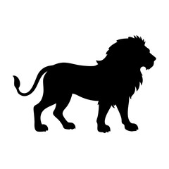 Download black lion silhouette vector illustration african animal king of beasts design graphic art