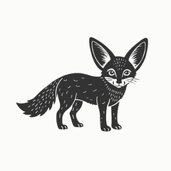 Obraz premium sketch of animal, hand drawn fennec fox Vector Hand Drawn Illustration Isolated On Transparent Background