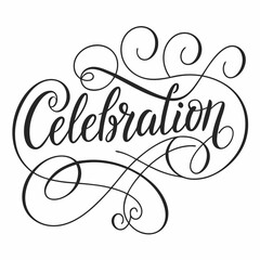 Elegant Hand-Lettered Celebration Script - Flourishes, Invitation Design.