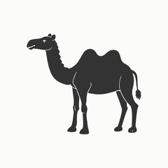 Cartoon trendy design . African desert animal. Camels sideways illustration