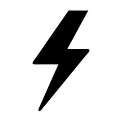Black lightning bolt vector illustration for energy power thunder and flash design concept graphic, eps vector image, icon