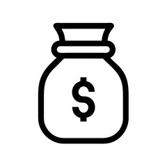 Money bag icon vector illustration financial wealth investment cash savings earnings income profit concept
