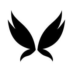 Black fairy wings vector illustration for magical creatures designs and fantasy art projects and crafts