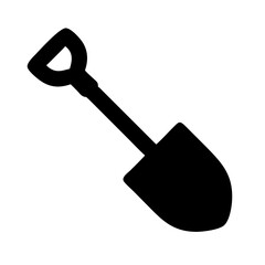 Isolated black shovel vector illustration for gardening digging and construction work equipment