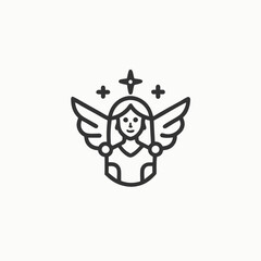 Virgo zodiac symbol, hand drawn in engraving style. Minimalist head logo, Icon, element. Vector illustration