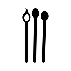 Burning matchstick illustration vector graphic for fire safety and camping equipment design needs