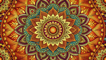 Traditional Indian Mandala Mehendi Design for Cultural Art