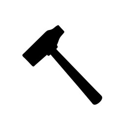 Isolated black hammer vector illustration for construction carpentry and home improvement projects