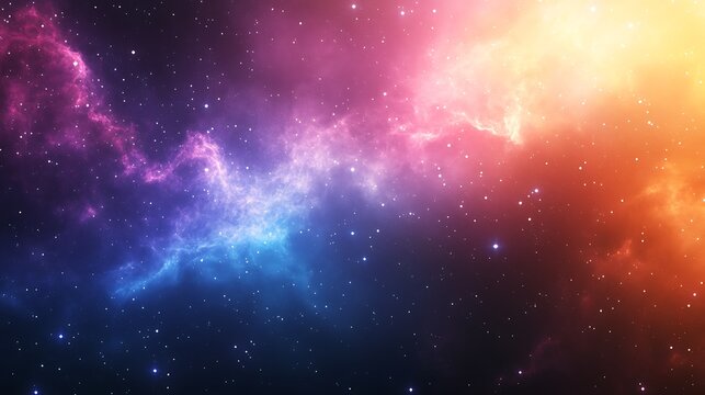 Fototapeta Exploring Colorful Nebula Cloud with Stars in Deep Outer Space