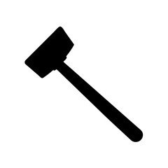Illustration of a black mallet hammer tool for construction woodworking and home improvement projects