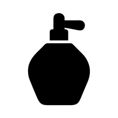 Elegant black perfume bottle vector illustration for beauty and fragrance product design and branding