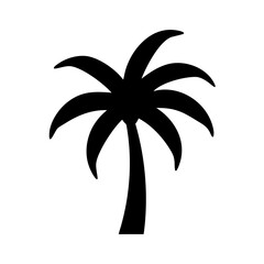 Palm tree silhouette vector illustration for tropical beach summer vacation design element