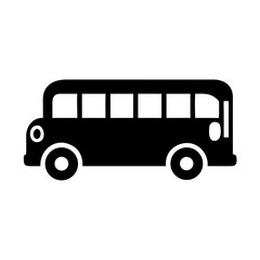 Illustration of a black bus transportation vehicle public transport school bus icon clipart image