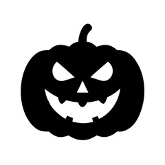 Download halloween pumpkin vector icon scary jack o lantern silhouette for october party design
