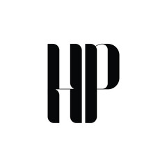 HP monogram logo design letter text name symbol monochrome logotype alphabet character simple logo