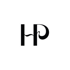 HP monogram logo design letter text name symbol monochrome logotype alphabet character simple logo