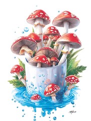 Mushrooms in a Can, Water Splash