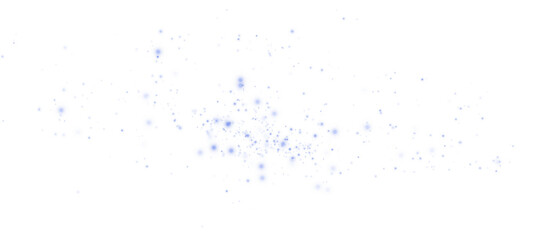 An enchanting and mesmerizing explosion of blue sparkles along with shimmering dust set on a transparent background