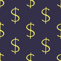 Seamless pattern with dollar currency symbol for decorative print, wrapping paper, greeting cards, wallpaper and fabric