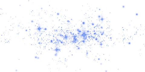 An enchanting and mesmerizing explosion of blue sparkles along with shimmering dust set on a transparent background