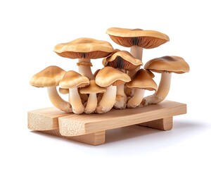 Mushrooms on Wooden Stand