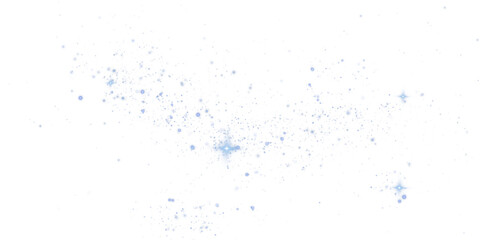 An enchanting and mesmerizing explosion of blue sparkles along with shimmering dust set on a transparent background