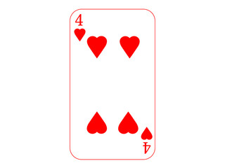 トランプの4　ハート