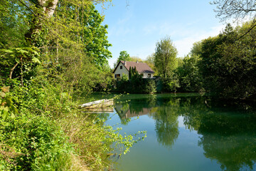 Marne river bank in Cr&eacute;teil city