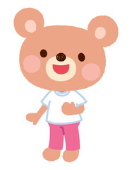 かわいいクマのキャラクター　女の子　運動着　スタッフ