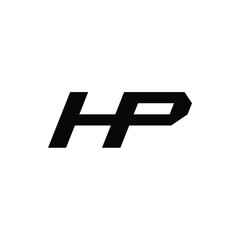 Obraz premium HP monogram logo design letter text name symbol monochrome logotype alphabet character simple logo