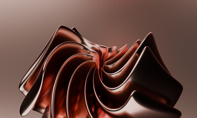 Luxurious Copper-Toned Artistic Design Featuring Smooth and Wavy Lines