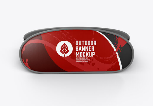 Outdoor Oval Banner Mockup