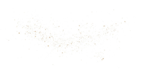 An enchanting and mesmerizing explosion of golden sparkles along with shimmering dust set on a transparent background